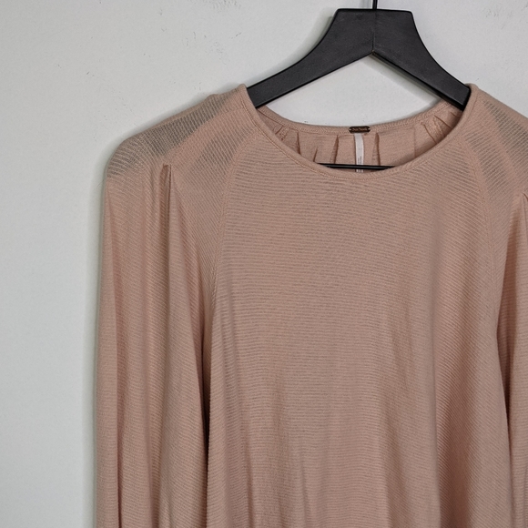 Free People Pink Billie Ribbed Blouson Sleeve Top - Picture 3 of 12